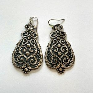 Vintage Silver & Black Earrings